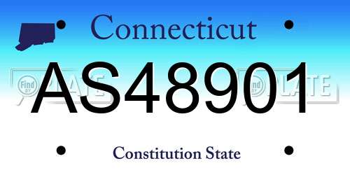 AS48901 Connecticut License Plate