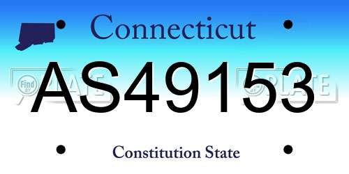 AS49153 Connecticut License Plate
