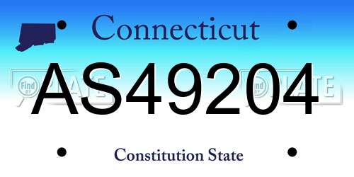 AS49204 Connecticut License Plate