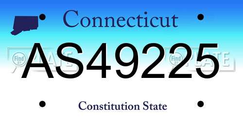 AS49225 Connecticut License Plate