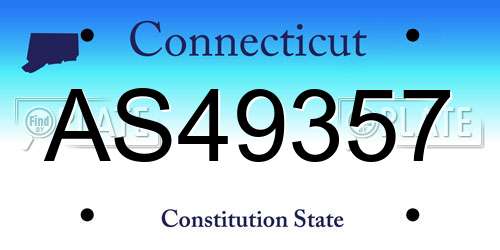 AS49357 Connecticut License Plate