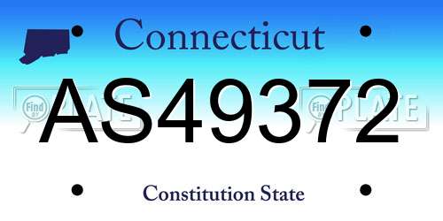 AS49372 Connecticut License Plate