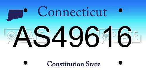 AS49616 Connecticut License Plate