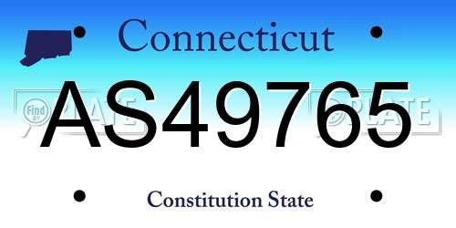 AS49765 Connecticut License Plate