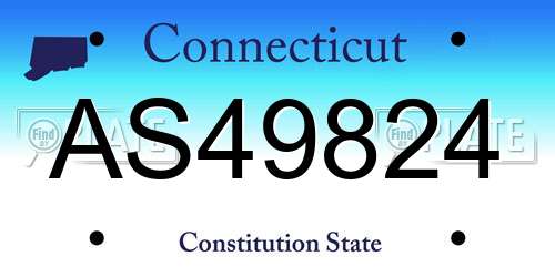 AS49824 Connecticut License Plate