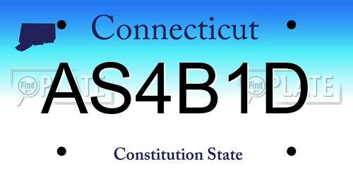 AS4B1D Connecticut License Plate