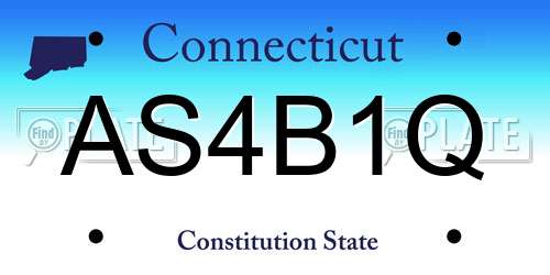 AS4B1Q Connecticut License Plate
