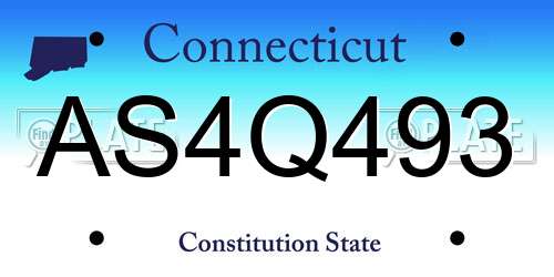 AS4Q493 Connecticut License Plate