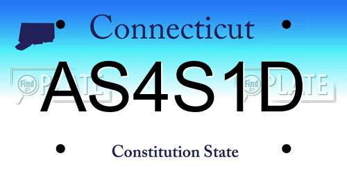 AS4S1D Connecticut License Plate