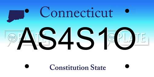 AS4S1O Connecticut License Plate