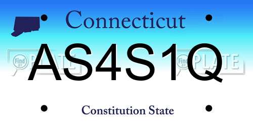 AS4S1Q Connecticut License Plate