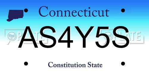 AS4Y5S Connecticut License Plate