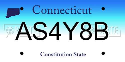 AS4Y8B Connecticut License Plate