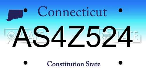 AS4Z524 Connecticut License Plate