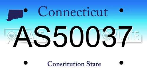 AS50037 Connecticut License Plate
