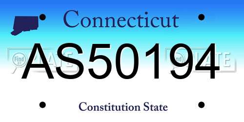AS50194 Connecticut License Plate
