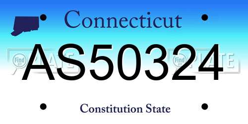 AS50324 Connecticut License Plate