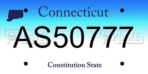 AS50777 Connecticut License Plate