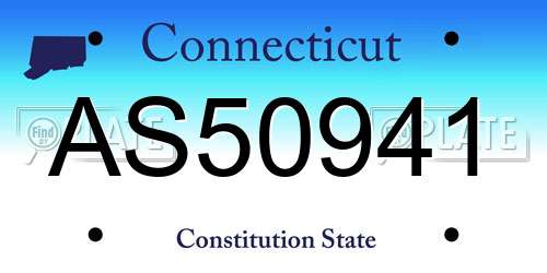 AS50941 Connecticut License Plate