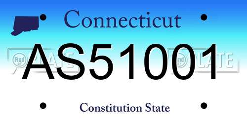 AS51001 Connecticut License Plate
