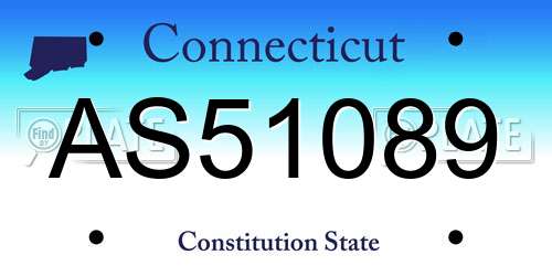 AS51089 Connecticut License Plate