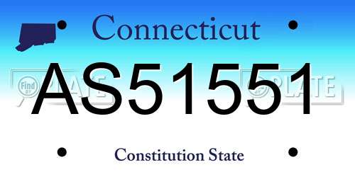 AS51551 Connecticut License Plate