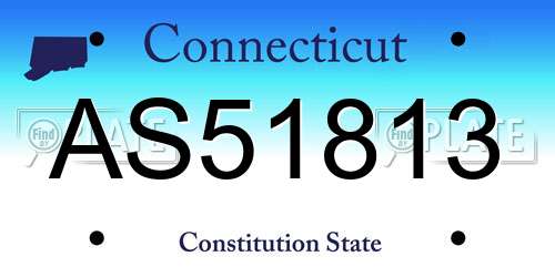 AS51813 Connecticut License Plate