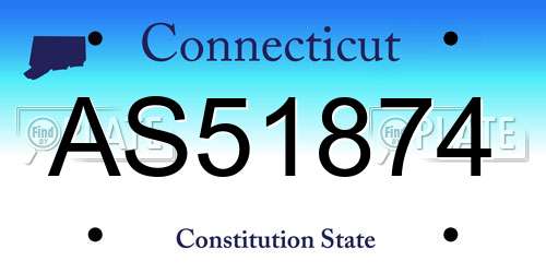 AS51874 Connecticut License Plate