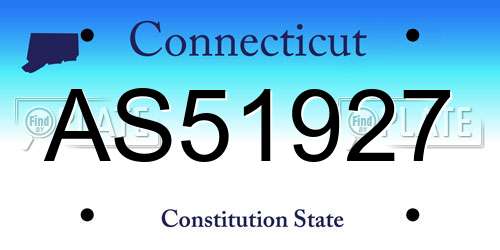 AS51927 Connecticut License Plate