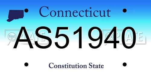 AS51940 Connecticut License Plate