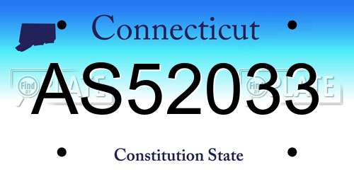 AS52033 Connecticut License Plate