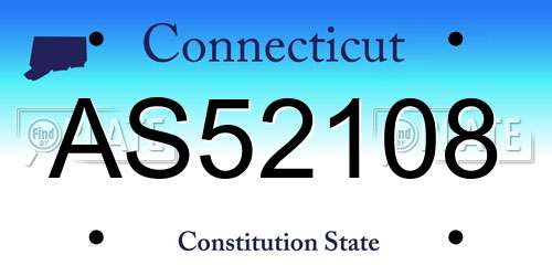 AS52108 Connecticut License Plate