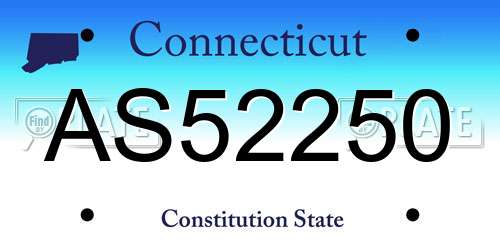AS52250 Connecticut License Plate