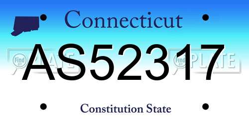 AS52317 Connecticut License Plate