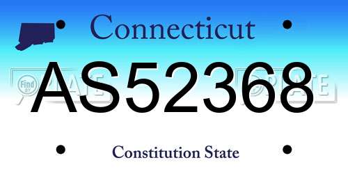 AS52368 Connecticut License Plate