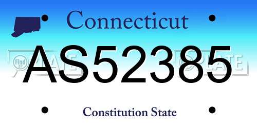 AS52385 Connecticut License Plate