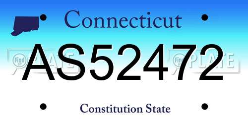 AS52472 Connecticut License Plate