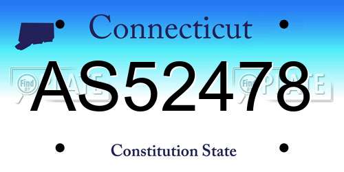 AS52478 Connecticut License Plate