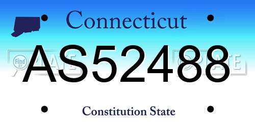 AS52488 Connecticut License Plate