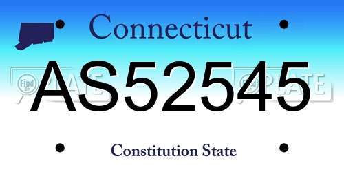 AS52545 Connecticut License Plate