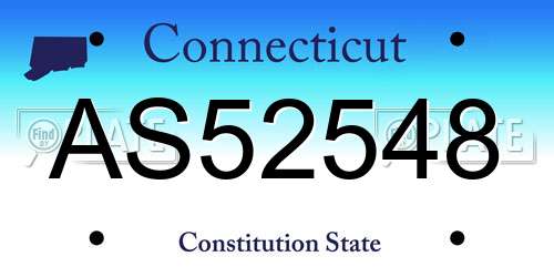 AS52548 Connecticut License Plate