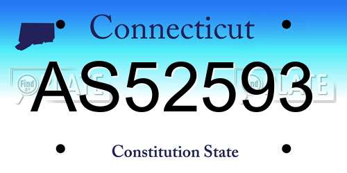 AS52593 Connecticut License Plate