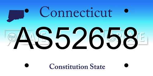 AS52658 Connecticut License Plate