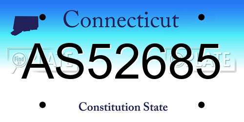 AS52685 Connecticut License Plate