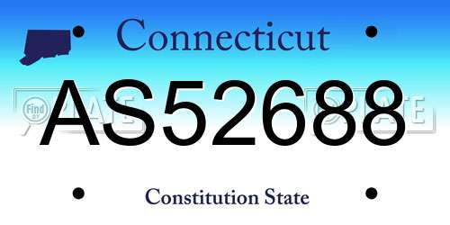 AS52688 Connecticut License Plate