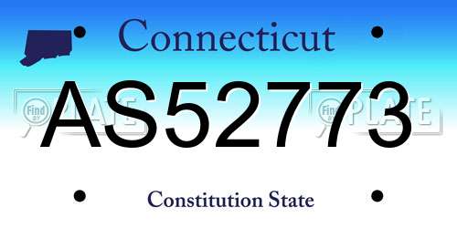 AS52773 Connecticut License Plate