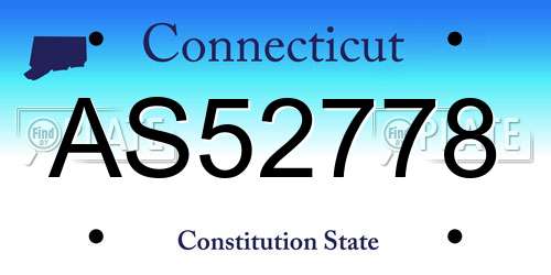 AS52778 Connecticut License Plate