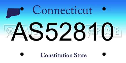 AS52810 Connecticut License Plate