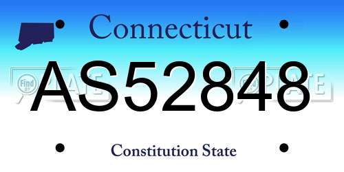 AS52848 Connecticut License Plate