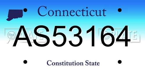 AS53164 Connecticut License Plate